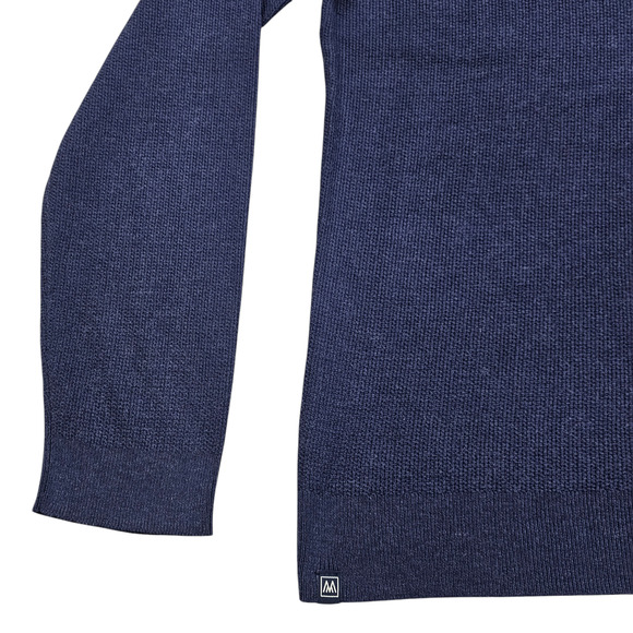 NWT Mizzen Main Sweater Mens XXL Blue Cassady Crew Neck Moisture Wicking Soft - Picture 6 of 15